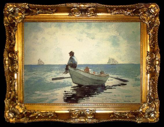 framed  Winslow Homer Small fishing boats on the boy, ta009-2
